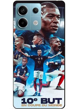 Силіконовий бампер чохол для xiaomi redmi note 13 pro 5g з малюнком мбаппе франція mbappe