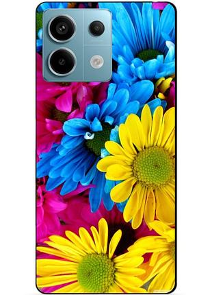 Чехол силиконовый бампер для xiaomi redmi note 13 pro 5g с рисунком хризантемы цветы