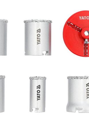 Свердла корончаті вольфраму yato по бетоні цеглі кераміц силікату ø= 33, 53, 67, 73, 83 мм, l= 65мм