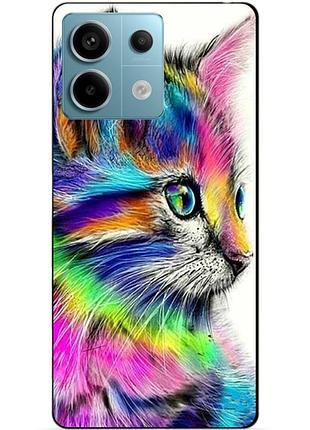 Чехол силиконовый бампер для xiaomi redmi note 13 pro 5g с рисунком акварельный кот