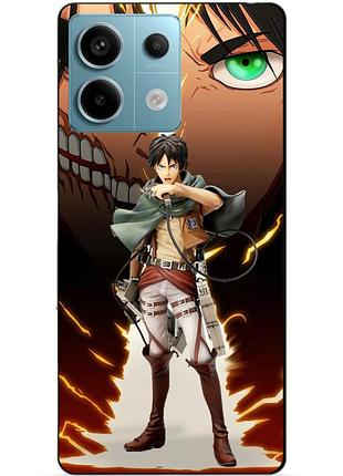 Чехол силиконовый бампер для xiaomi redmi note 13 pro 5g с рисунком атака титанов attack on titan