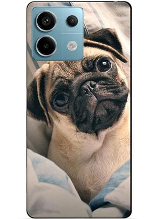 Чехол силиконовый бампер для xiaomi redmi note 13 pro 5g с рисунком фото мопс