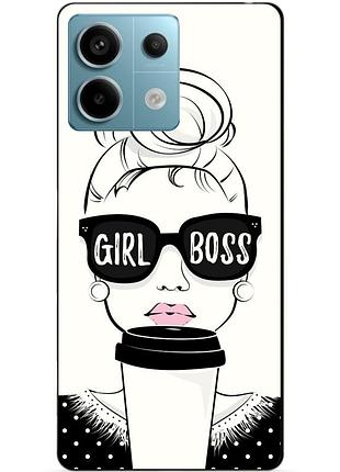 Чехол силиконовый бампер для xiaomi redmi note 13 pro 5g с рисунком girl boss