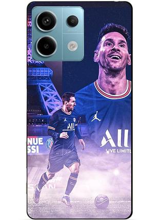 Чехол силиконовый бампер для xiaomi redmi note 13 pro 5g с рисунком messi psg месси