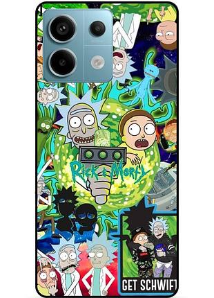 Чехол силиконовый бампер для xiaomi redmi note 13 pro 5g с рисунком rick and morty рик и морти