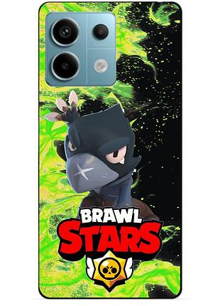Чехол силиконовый бампер для xiaomi redmi note 13 pro 5g с героем бравл ворон
