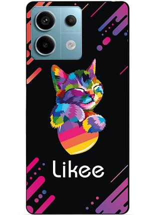 Чехол силиконовый бампер для xiaomi redmi note 13 pro 5g с рисунком likee лайки