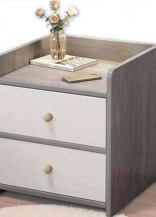 Тумба прикроватная с двумя выдвижными ящичками 30*40*45см stl-md 76 серая top shop ua_