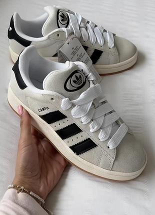Adidas campus оригинал бежевые с черными полосками