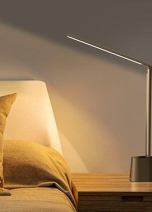 Настільна лампа з акумулятором baseus rechargeable folding reading desk lamp gray (smart light)