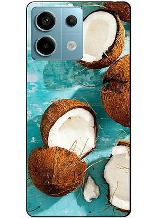 Чехол силиконовый бампер для xiaomi redmi note 13 pro 5g с рисунком кокосы