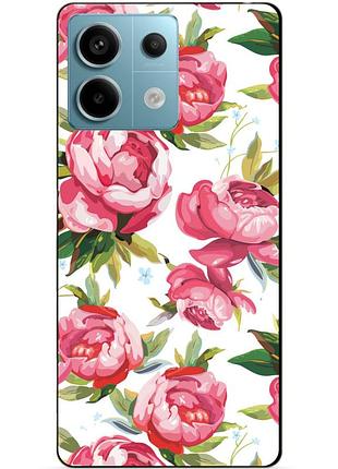 Силіконовий чохол бампер для xiaomi redmi note 13 pro 5g з малюнком півонії квіти