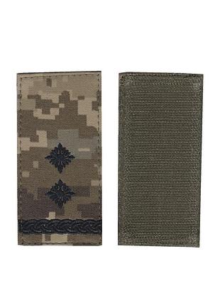 Погон подполковник всу военный / армейский шеврон всу, черный цвет на пикселе. 10 см * 5 см