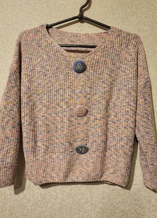 Укороченный вязаный свитшот