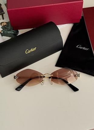 Сонцезахисні окуляри cartier panthère losange brown/gold