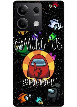 Чехол силиконовый бампер для xiaomi redmi note 13 5g с рисунком among us амонг ас