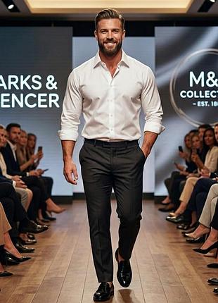 Рубашка мужская m&amp;s collection белая (3xl) 100% хлопок