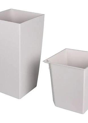 Кашпо plastkon eliot stone 25x46 см белый