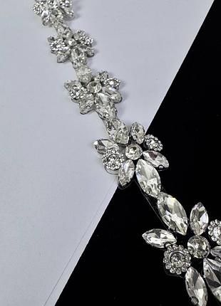 Термоклеевая тесьма со стразами , crystal (ширина 2,5 см) *1 м