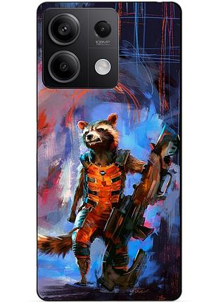 Силіконовий чохол бампер для xiaomi redmi note 13 5g з малюнком єнот ракета старжі галактики