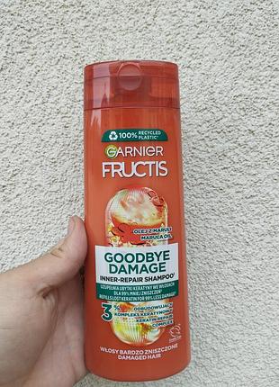 Шампунь garnier fructis goodbye damage 400 мл – восстановление поврежденных волос, кератин + марула