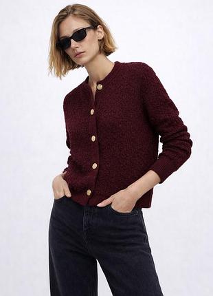 Бордовый кардиган олд мани massimo dutti • кофта • свитер