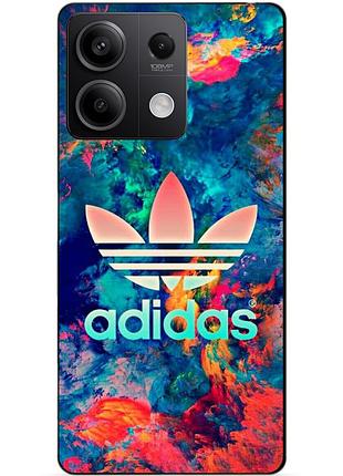 Чехол силиконовый бампер для xiaomi redmi note 13 5g с рисунком адидас