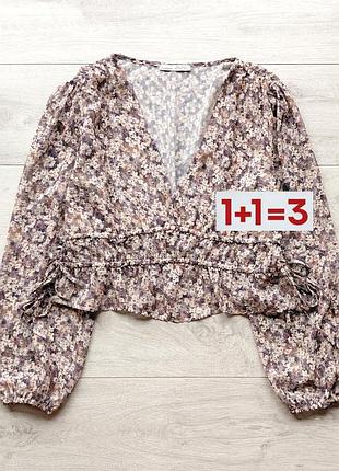 1+1=3 🎁 блуза топ в цветочный принт с вырезом от pull &amp; bear