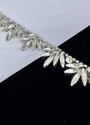 Термоклеевая тесьма со стразами , crystal (ширина 2,5 см) *1 м