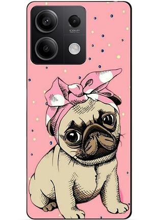 Чехол силиконовый бампер для xiaomi redmi note 13 5g с рисунком мопс