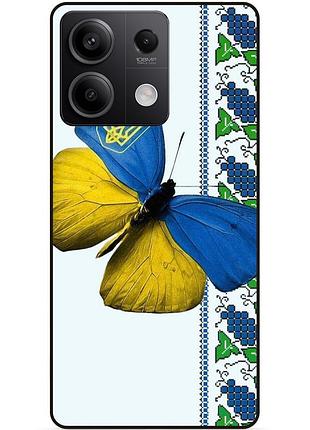 Силіконовий чохол бампер для xiaomi redmi note 13 5g з малюнком метелик україна метелик