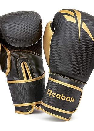 Боксерські рукавиці reebok boxing gloves 16 ун blck/gold
