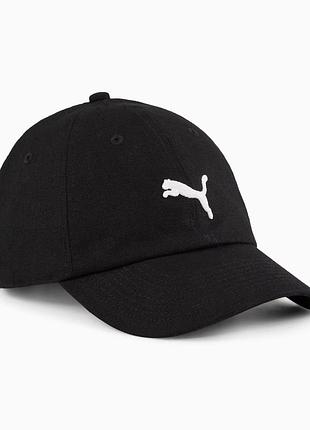 Кепка puma wardrobe essentials dad cap 025970 01 (чорна, льон, бавовна, з регулятором, спортивна, бренд пума)