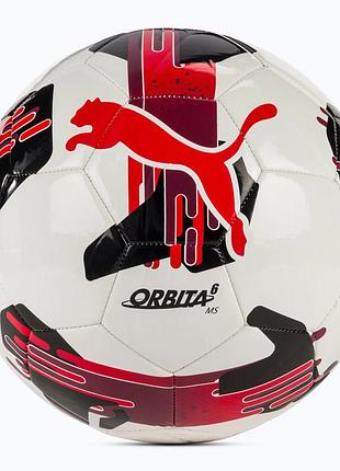 Мяч футбольный puma orbita 6 ms белый, черный, бордовый уни 4