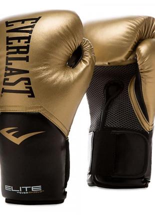 Боксерські рукавиці everlast elite training gloves 10 ун. blck/gold