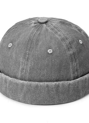Docker cap кепка докера бени без козырька. унисекс. размер унивесальный, серый