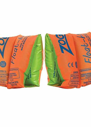 Нарукавники для плавания zoggs float bands оранжевые 3-6 лет
