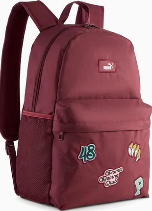 Рюкзак puma phase patch backpack 20l бордовый дит 44 х 38 х 14 см