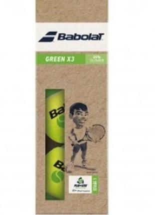 М'ячі для тенісу babolat green paper pack 3 ball