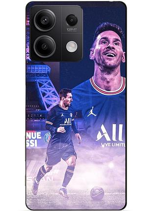 Чехол силиконовый бампер для xiaomi redmi note 13 5g с рисунком messi psg месси