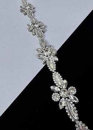 Термоклеевая тесьма со стразами , crystal (ширина 2,5 см) *1 м