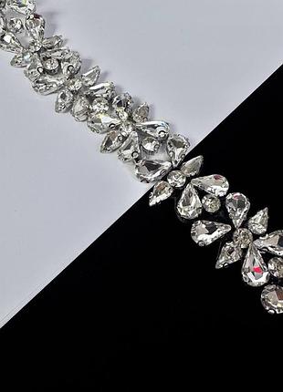 Термоклеевая тесьма со стразами crystal (ширина 2,5 см) *1 м