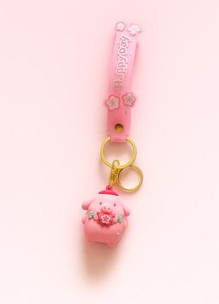 Брелок pompompurin с цветочным декором 6 см