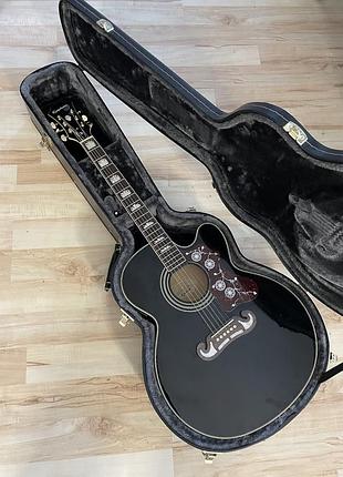 Електро-акустична гітара epiphone ej-200ce bk gld