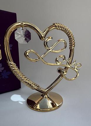 Фігурка з камінням swarovski серце love 8 см 160870