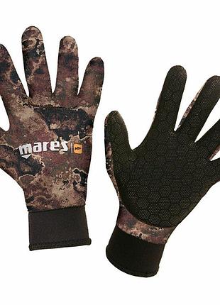 Перчатки для подводной охоты mares camo brown