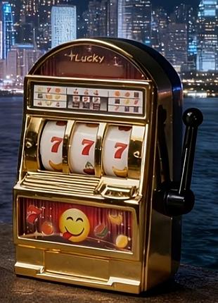 Іграшка слот-машина lucky 777 з обертовим барабаном і важелем