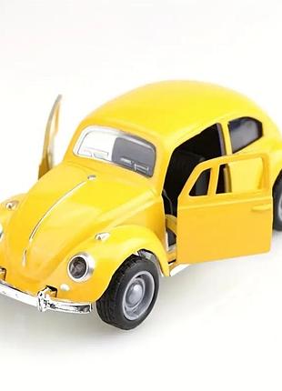 Металева модель автомобіля beetle 1967, жовта, масштаб 1:32