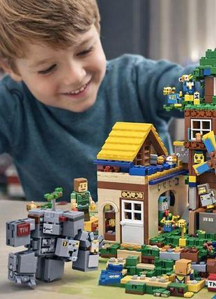 Конструктор myworld cb toys 7669 «большое лесное селище с пчёлами и монстрами» — 1402 детали 7669