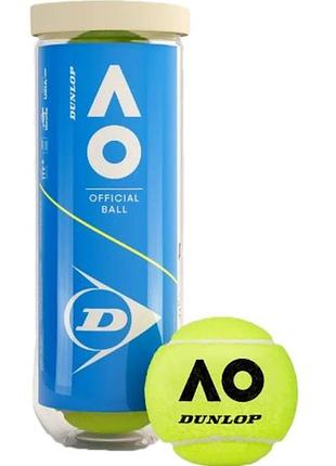 Мячи для тенниса dunlop australian open 3 ball пластик банка